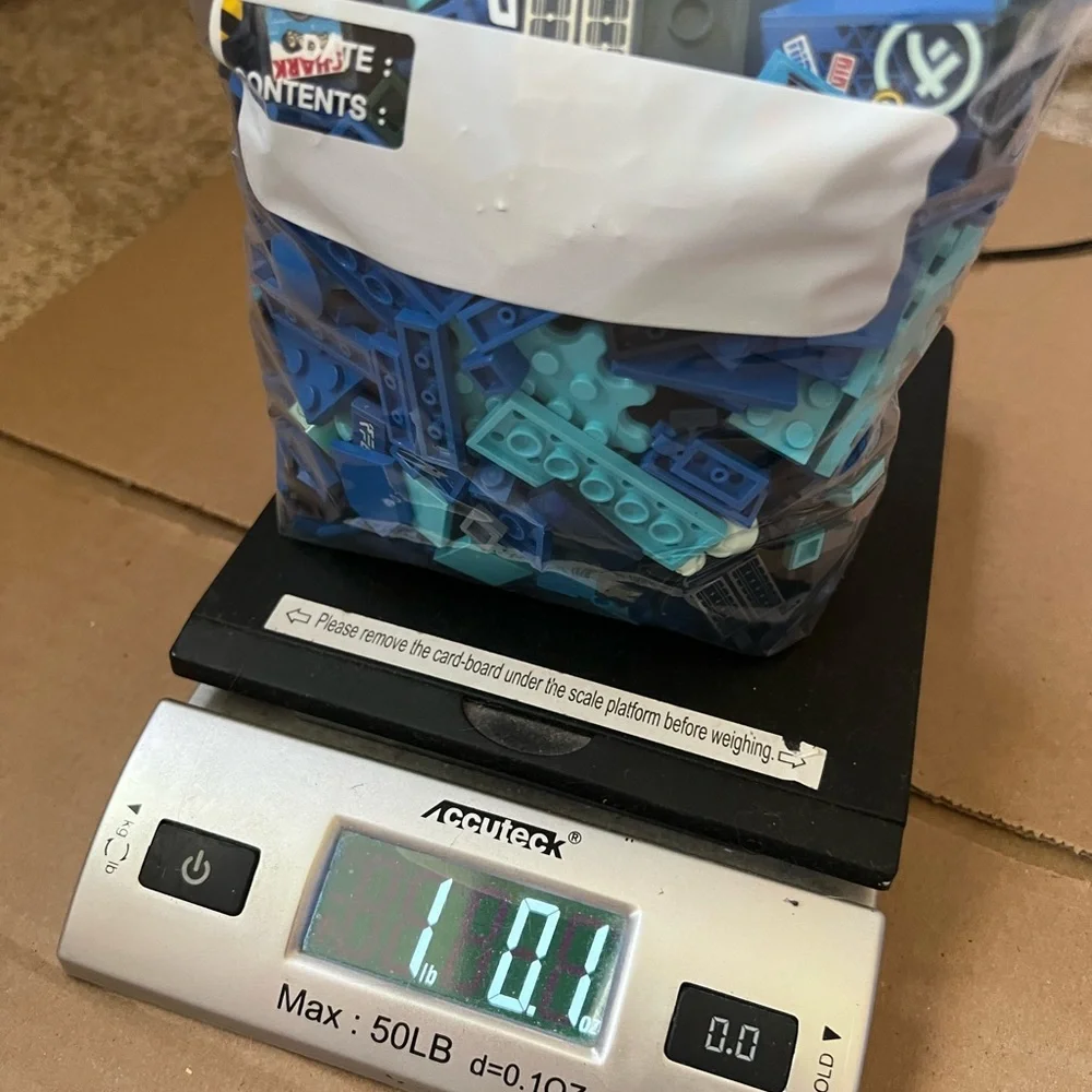 LEGO Small  Accessories , Spare Parts And Small Brick Pieces. Mix Blues 1lbs